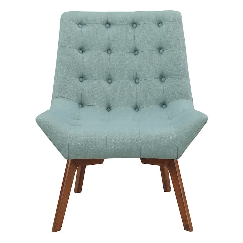 Chaise Shelly capitonnée avec pieds couleur café