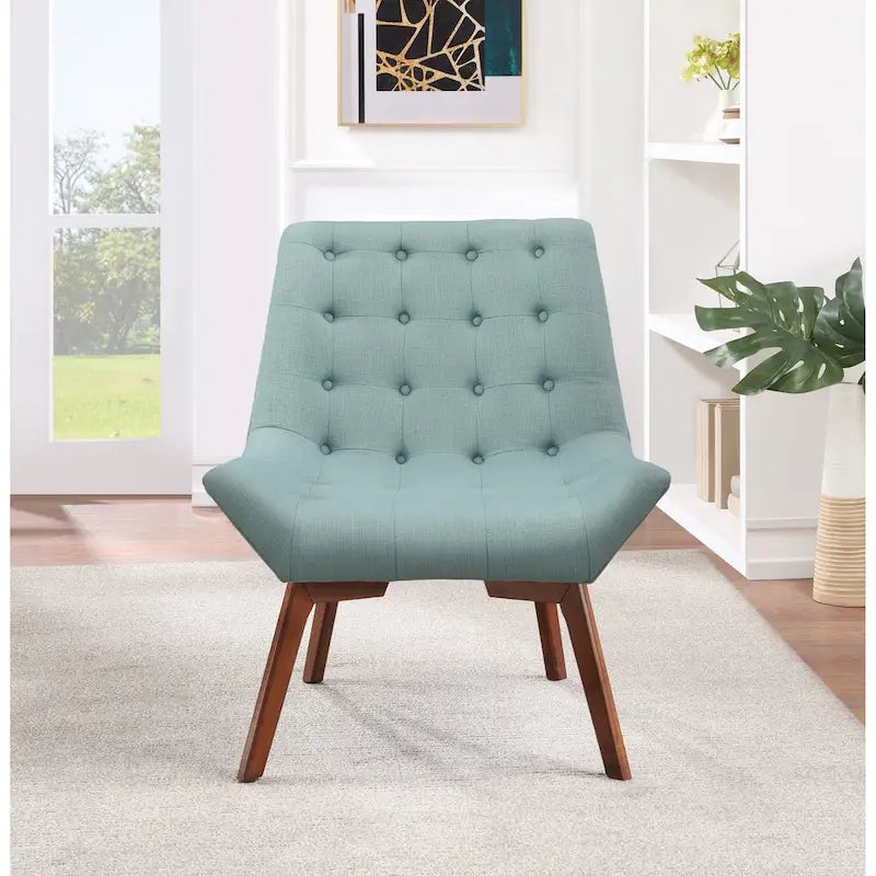 Chaise Shelly capitonnée avec pieds couleur café