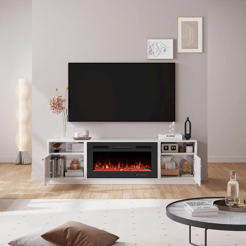 Meuble TV Clihome 36" avec cheminée électrique et finition brillante 70"
