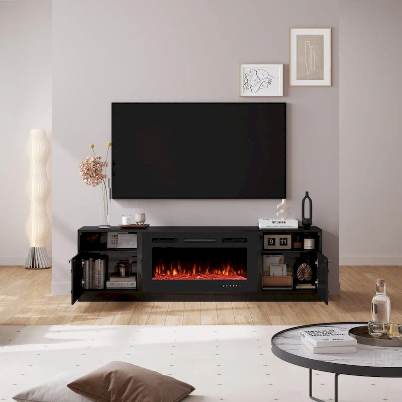 Meuble TV Clihome 36" avec cheminée électrique et finition brillante 70"
