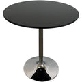 Table à manger ronde en bois avec piètement chromé