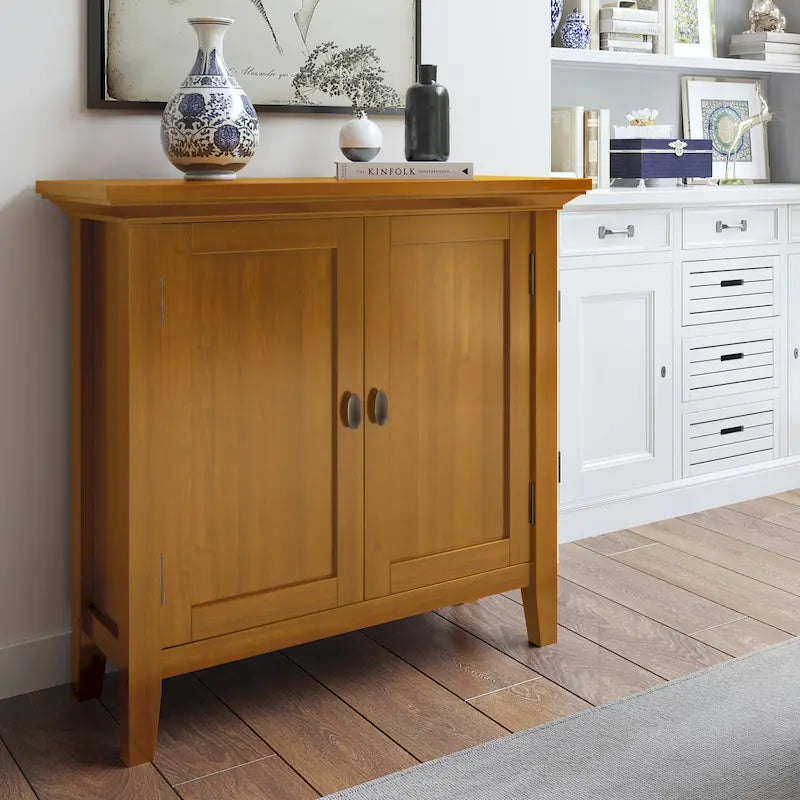 Meuble de rangement bas TRANSITIONNEL en BOIS MASSIF Mansfield de 32 po de largeur - 32 larg. x 14 prof. x 31 haut.