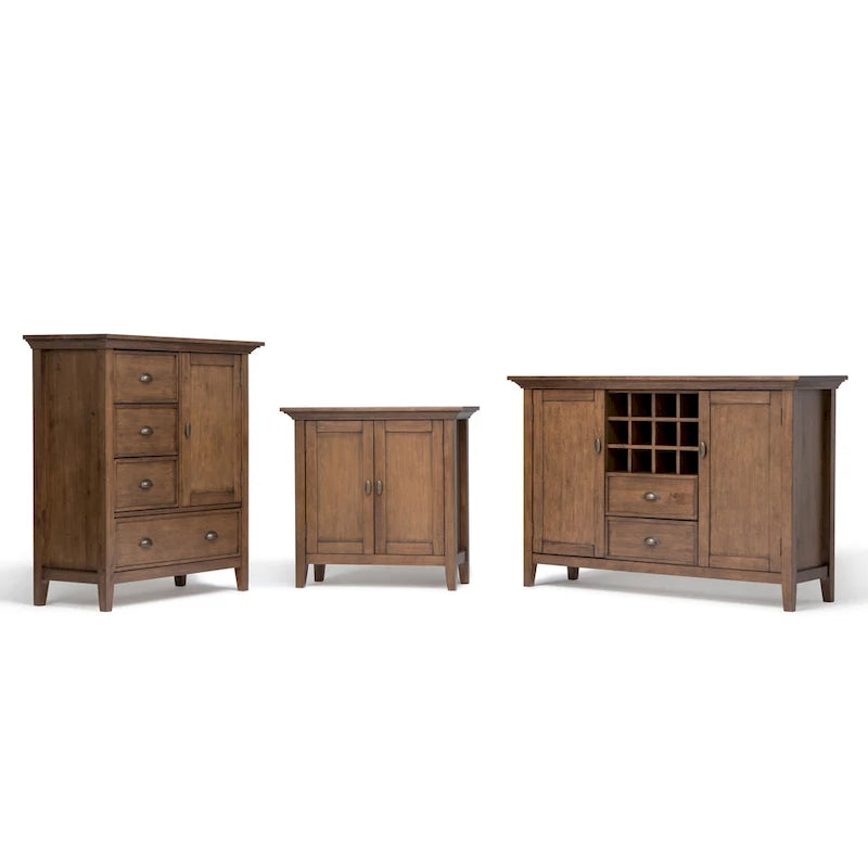 Meuble de rangement bas TRANSITIONNEL en BOIS MASSIF Mansfield de 32 po de largeur - 32 larg. x 14 prof. x 31 haut.