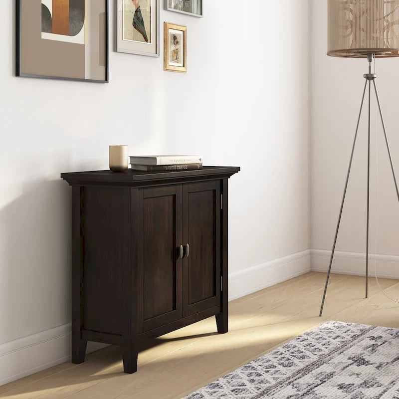 Meuble de rangement bas TRANSITIONNEL en BOIS MASSIF Mansfield de 32 po de largeur - 32 larg. x 14 prof. x 31 haut.