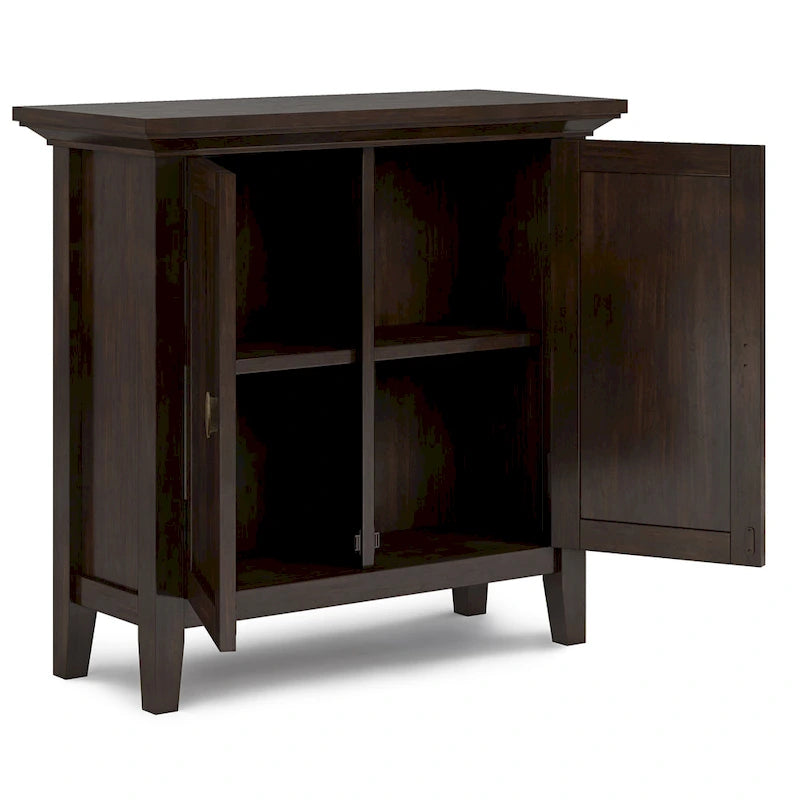 Meuble de rangement bas TRANSITIONNEL en BOIS MASSIF Mansfield de 32 po de largeur - 32 larg. x 14 prof. x 31 haut.