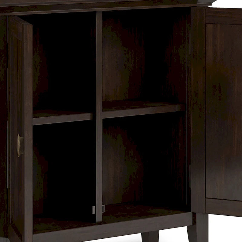Meuble de rangement bas TRANSITIONNEL en BOIS MASSIF Mansfield de 32 po de largeur - 32 larg. x 14 prof. x 31 haut.