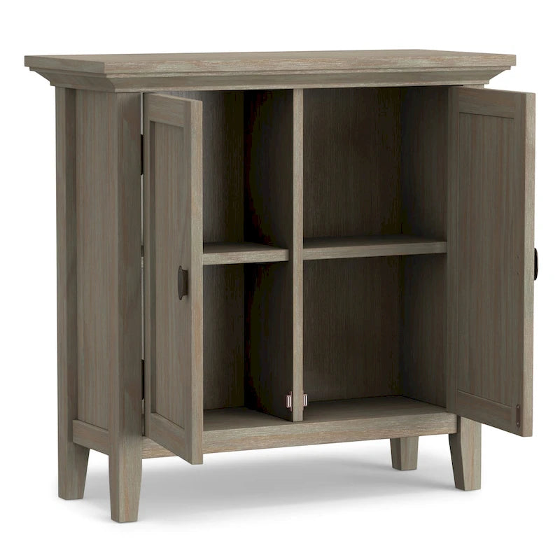 Meuble de rangement bas TRANSITIONNEL en BOIS MASSIF Mansfield de 32 po de largeur - 32 larg. x 14 prof. x 31 haut.