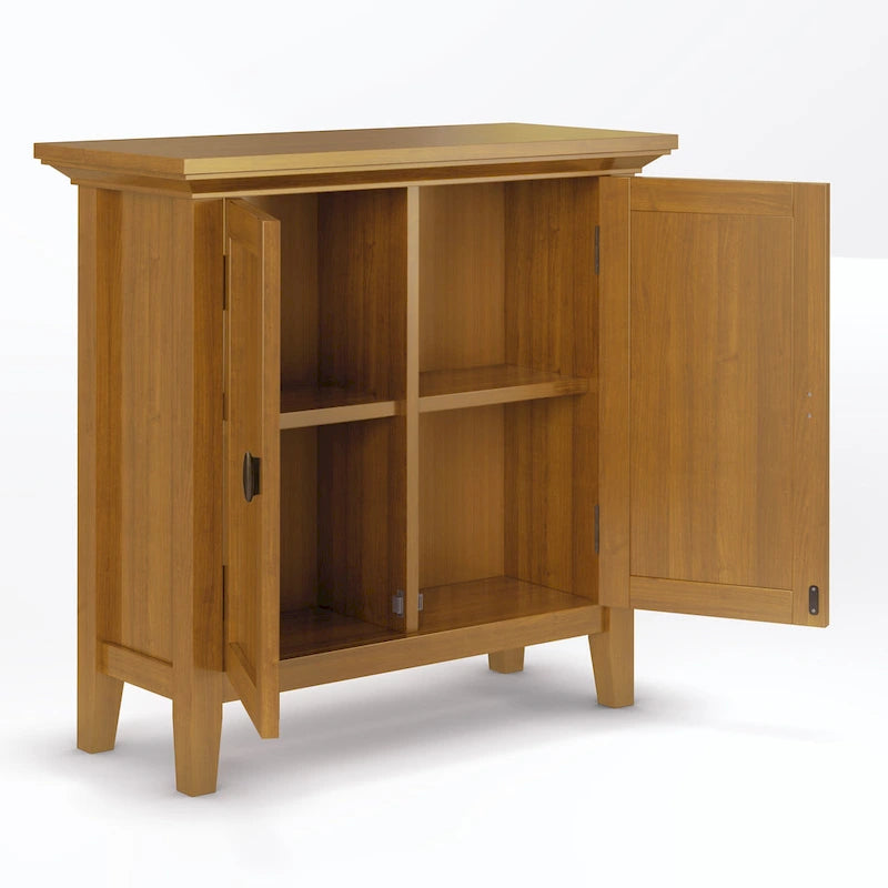 Meuble de rangement bas TRANSITIONNEL en BOIS MASSIF Mansfield de 32 po de largeur - 32 larg. x 14 prof. x 31 haut.