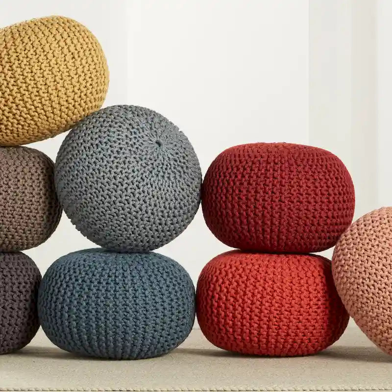 Pouf rond Asilah d'intérieur et d'extérieur – 20x20x14