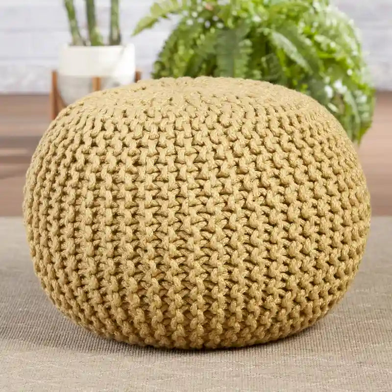 Pouf rond Asilah d'intérieur et d'extérieur – 20x20x14