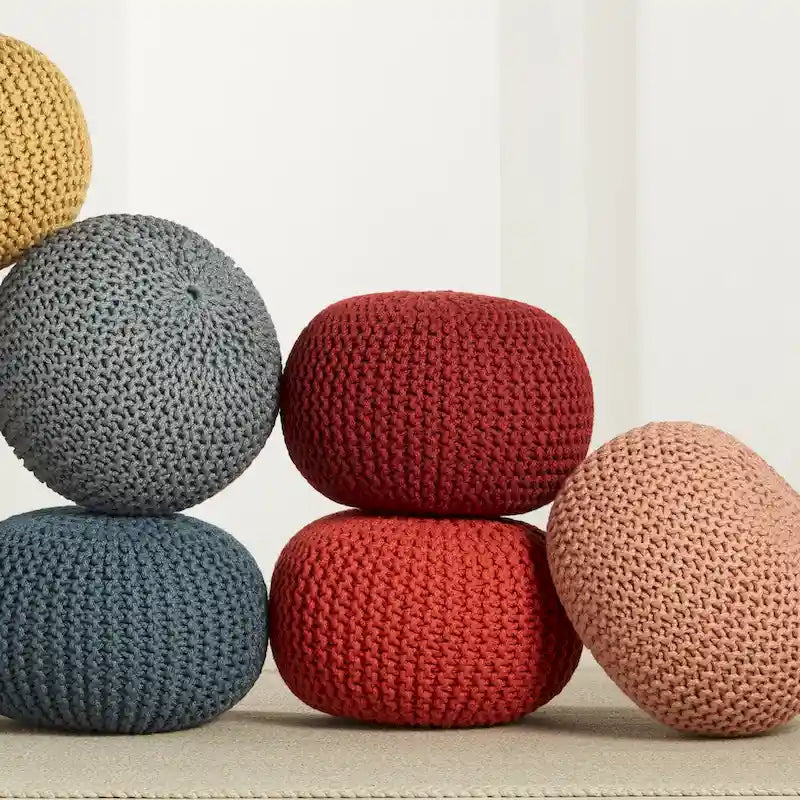 Pouf rond Asilah d'intérieur et d'extérieur – 20x20x14