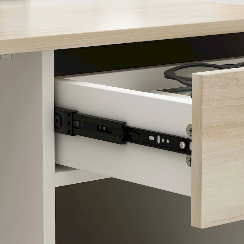 Comptoir d'accueil en bois avec rangement verrouillable par