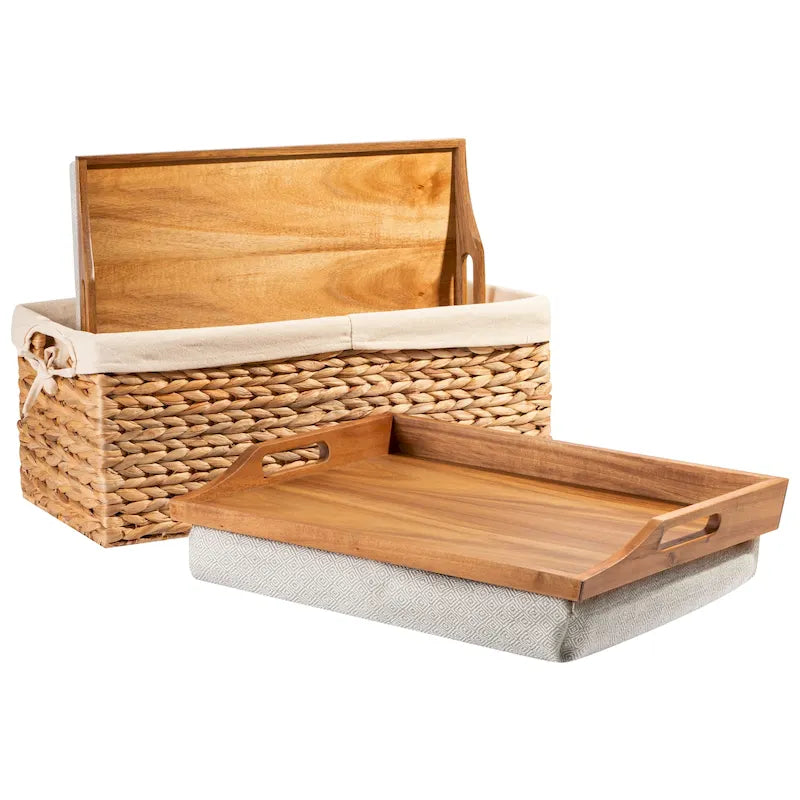 Lot de paniers Rossie Home avec 2 plateaux pour ordinateur portable