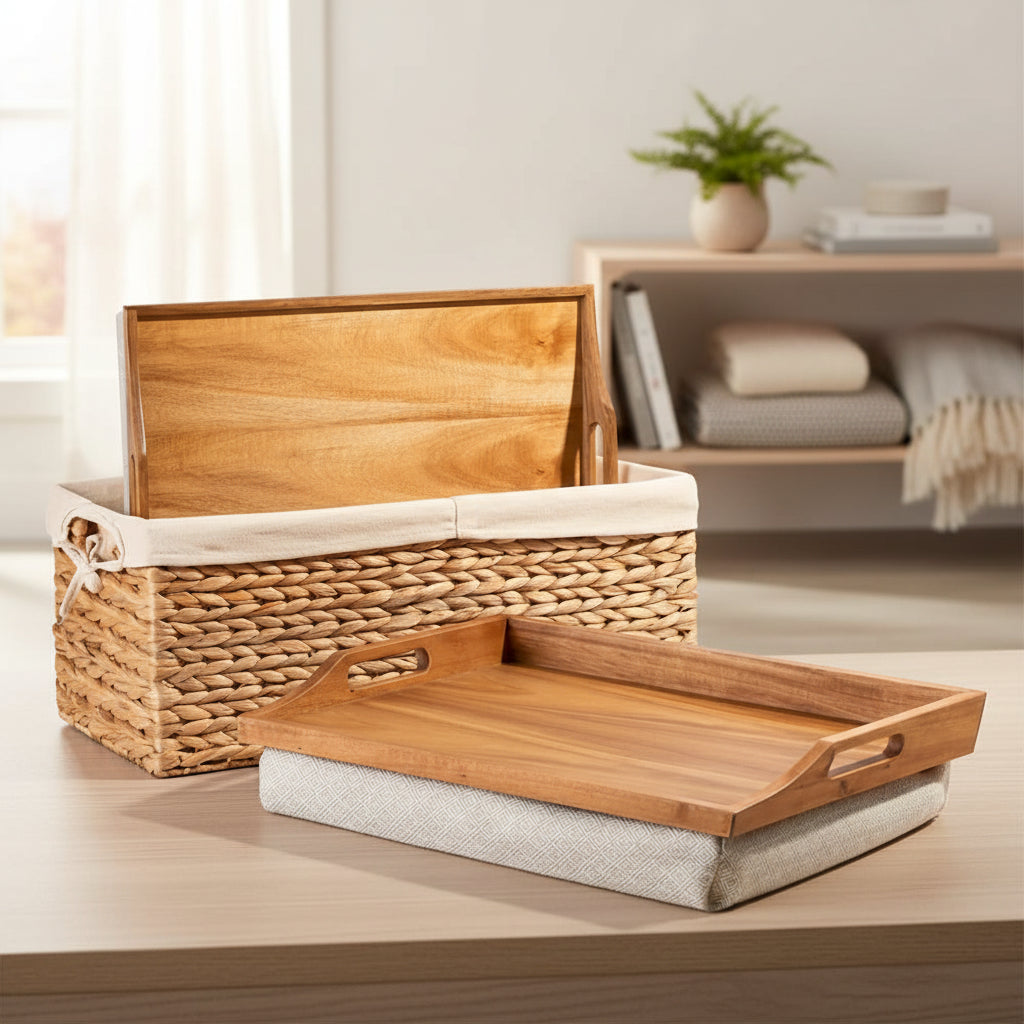 Rossie Home Basket Set with 2 Lap Trays