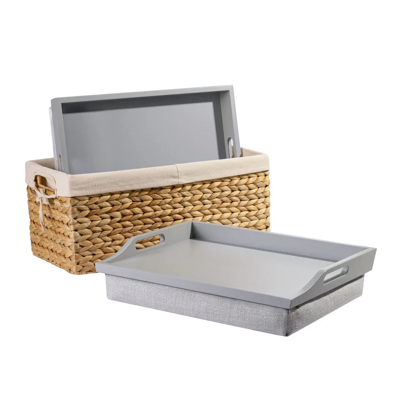 Lot de paniers Rossie Home avec 2 plateaux pour ordinateur portable