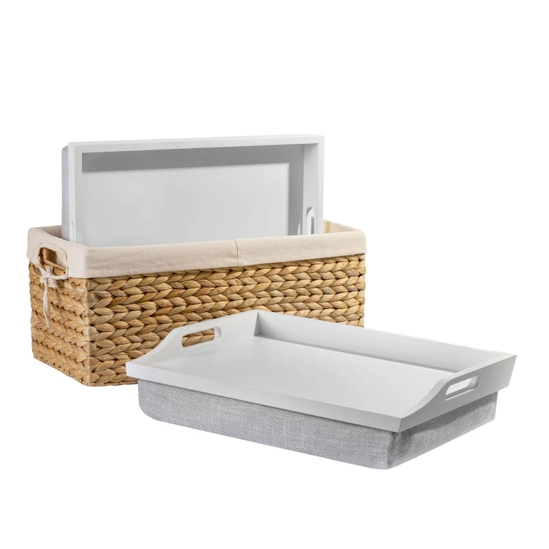 Lot de paniers Rossie Home avec 2 plateaux pour ordinateur portable