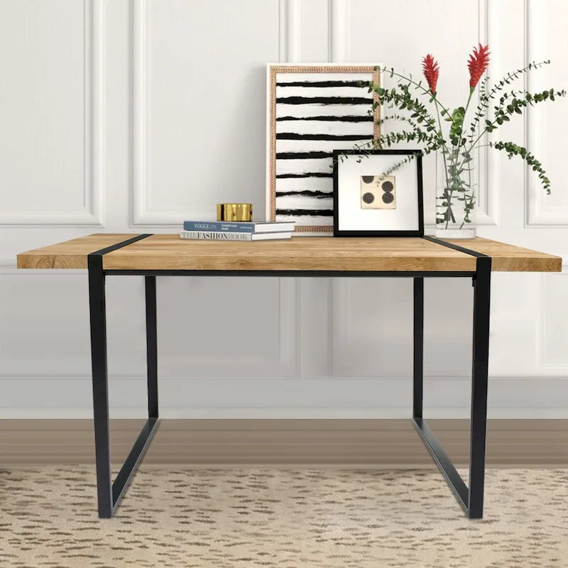 Bureau d'ordinateur moderne rectangulaire en bois