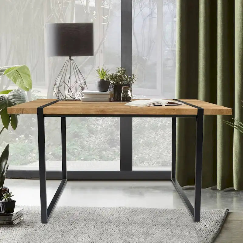 Bureau d'ordinateur moderne rectangulaire en bois