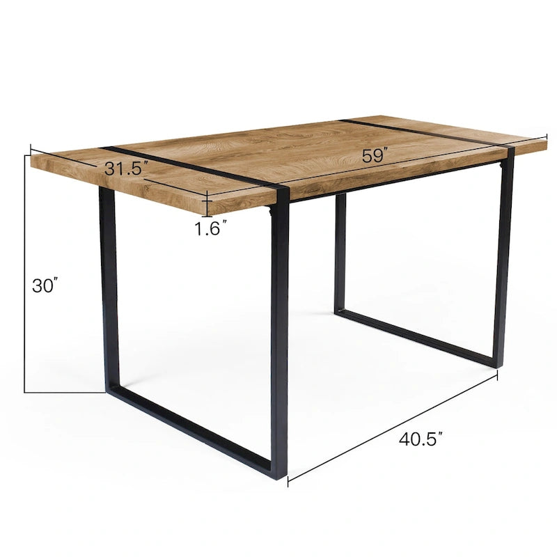 Bureau d'ordinateur moderne rectangulaire en bois
