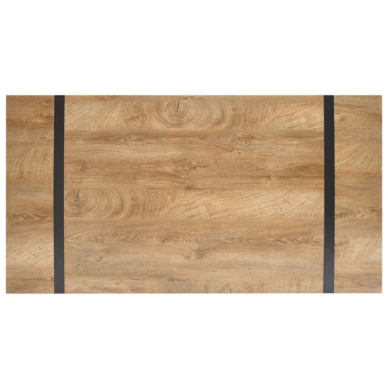 Bureau d'ordinateur moderne rectangulaire en bois