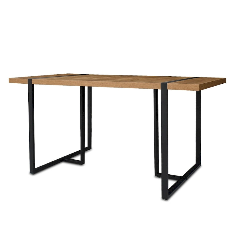 Bureau d'ordinateur moderne rectangulaire en bois
