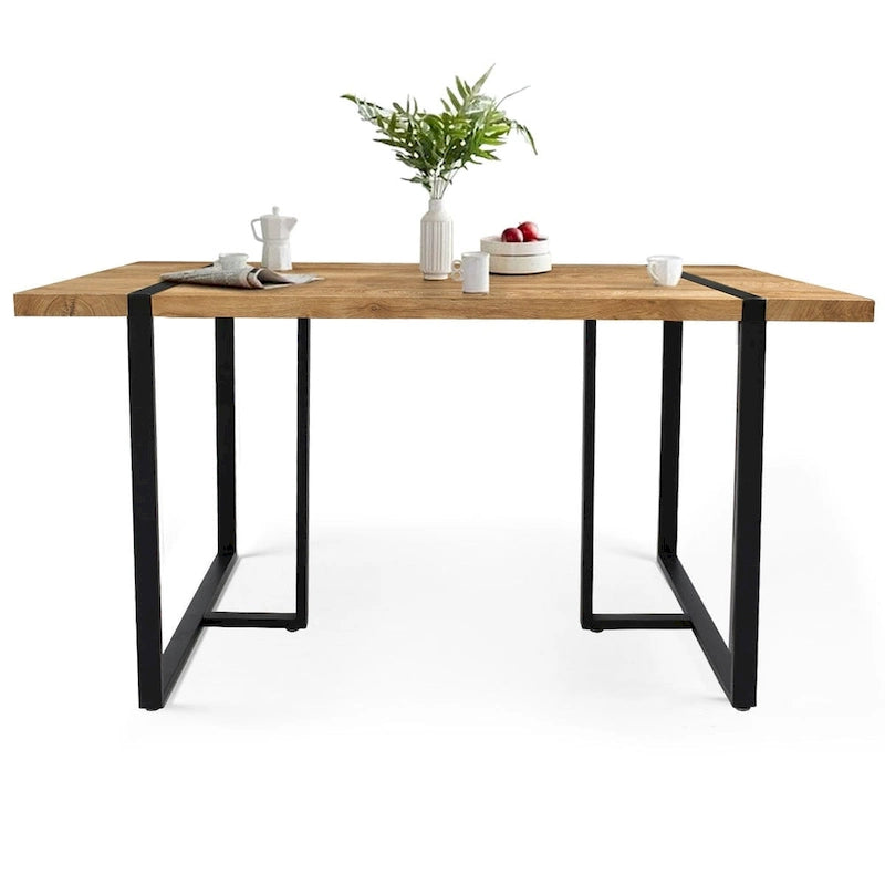 Bureau d'ordinateur moderne rectangulaire en bois
