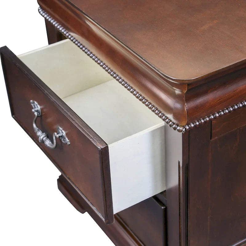 Ensemble de chambre à coucher 2 pièces en bois massif Diva Traditional Cherry par