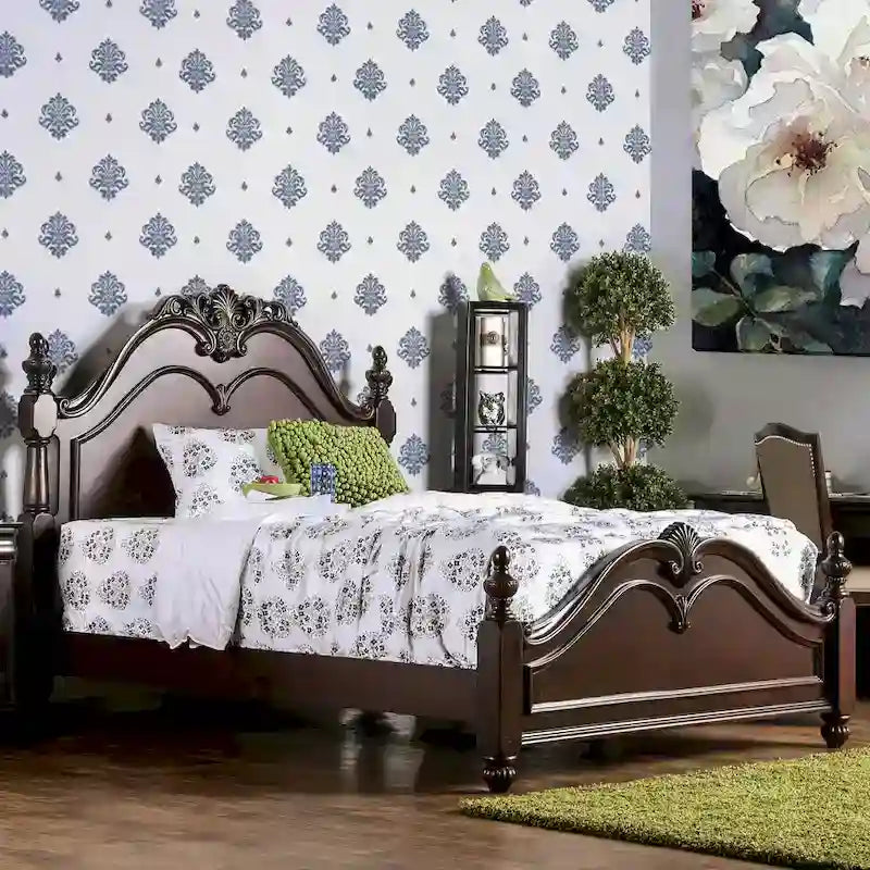 Ensemble de chambre à coucher 2 pièces en bois massif Diva Traditional Cherry par