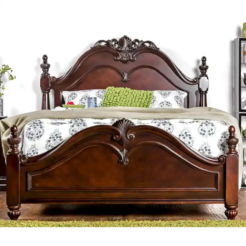 Ensemble de chambre à coucher 2 pièces en bois massif Diva Traditional Cherry par