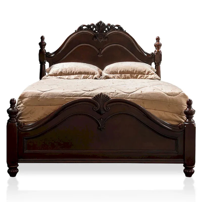 Ensemble de chambre à coucher 2 pièces en bois massif Diva Traditional Cherry par