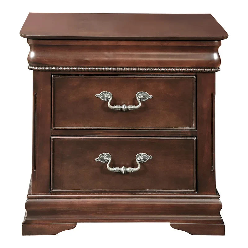 Ensemble de chambre à coucher 2 pièces en bois massif Diva Traditional Cherry par