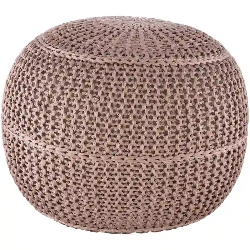 Pouf rond tricoté 20 po Cayson Artistic Weavers, intérieur/extérieur