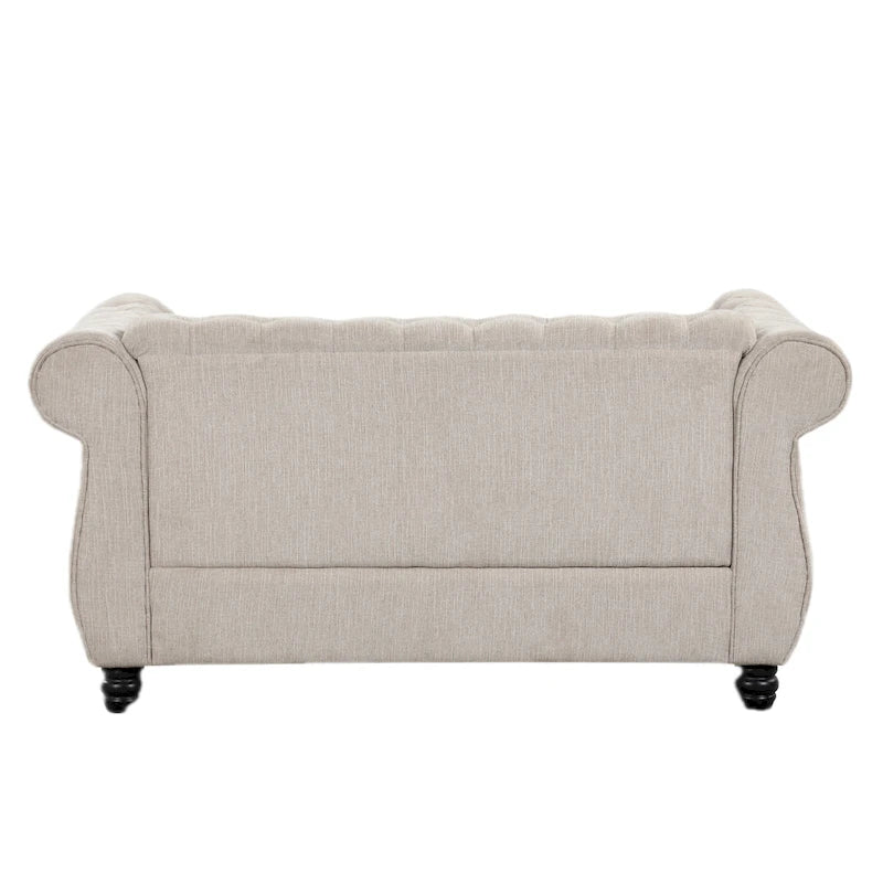 Fauteuil, Causeuse – Ensemble 2 pièces Rembourré Capitonnage Chesterfield