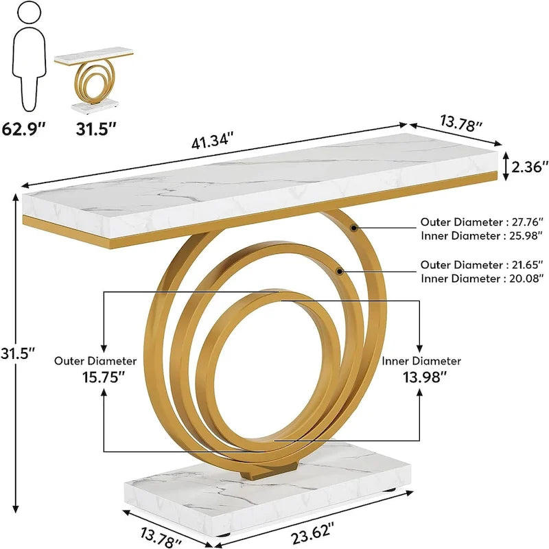 Table console d'entrée de 41 pouces, table d'appoint pour entrée de salon