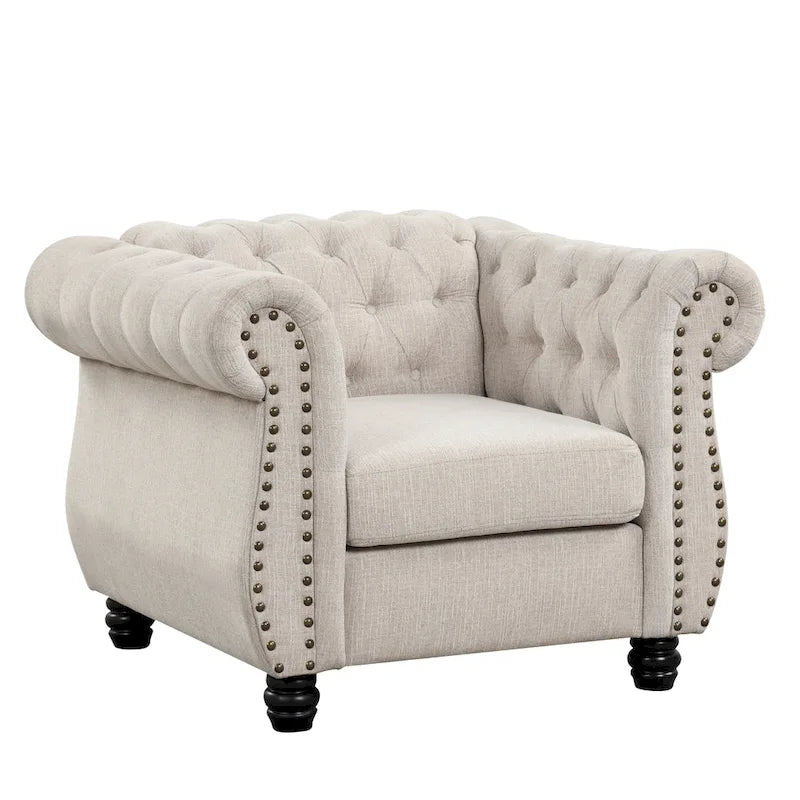 Fauteuil Chesterfield capitonné