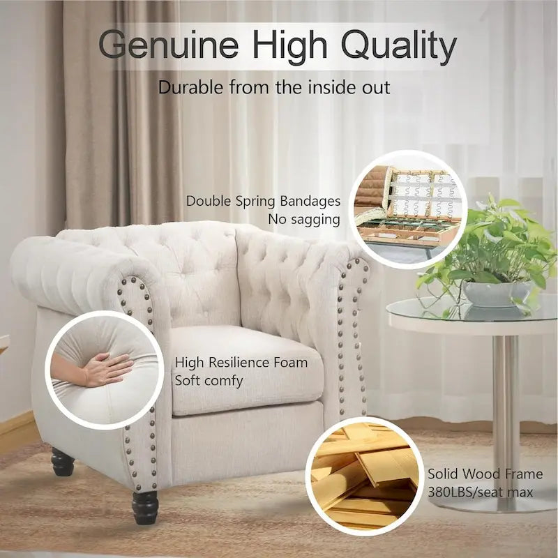 Fauteuil Chesterfield capitonné