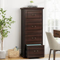 Classeur vertical en bois à 4 tiroirs avec tringle de suspension amovible pour format A4/Lettre