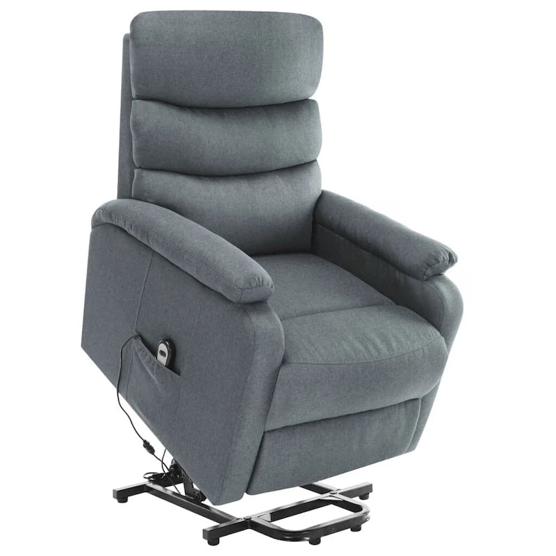  Power Lift Massage Recliner Light Gray Fabric - 28.7 x 35.6 x 40.4