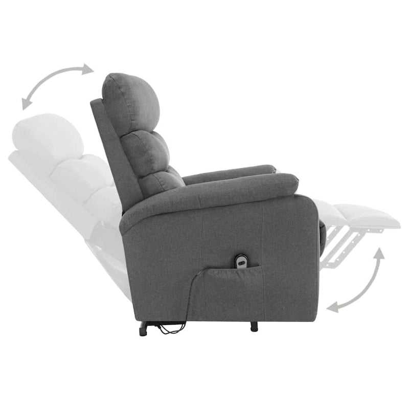 Fauteuil inclinable massant électrique en tissu gris clair - 28,7 x 35,6 x 40,4