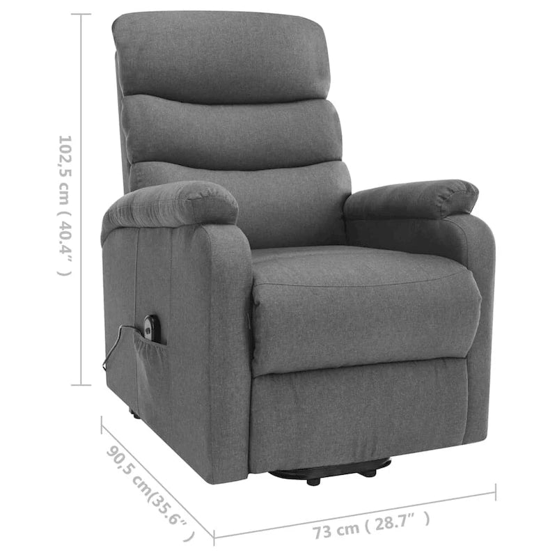 Fauteuil inclinable massant électrique en tissu gris clair - 28,7 x 35,6 x 40,4