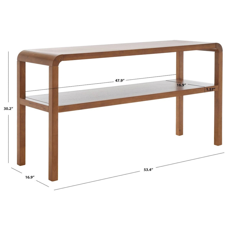 Console 2 étages Maybell – 32 L x 15 P x 30 H – 53 L x 17 P x 30 H