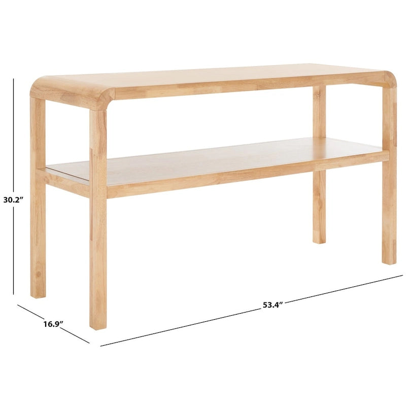 Console 2 étages Maybell – 32 L x 15 P x 30 H – 53 L x 17 P x 30 H