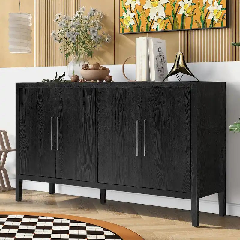 Meuble de rangement, buffet en bois avec étagères pour salon