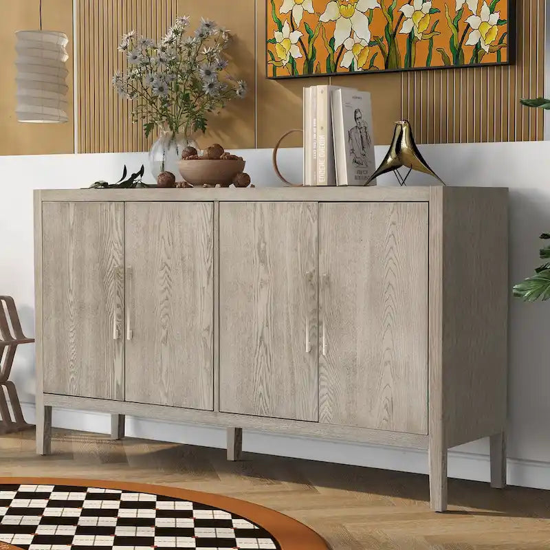 Meuble de rangement, buffet en bois avec étagères pour salon