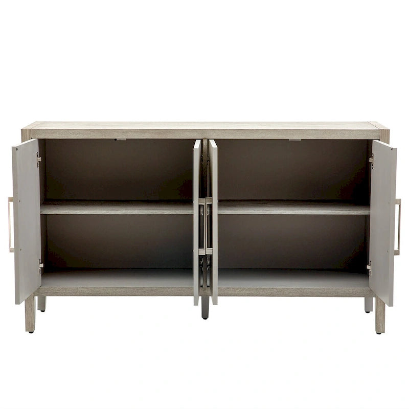 Meuble de rangement, buffet en bois avec étagères pour salon