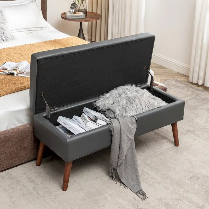 Banc de rangement avec banc de rangement pour chambre à coucher, banc de bout de lit, banc de pied de lit, banc d'entrée, pouf de rangement