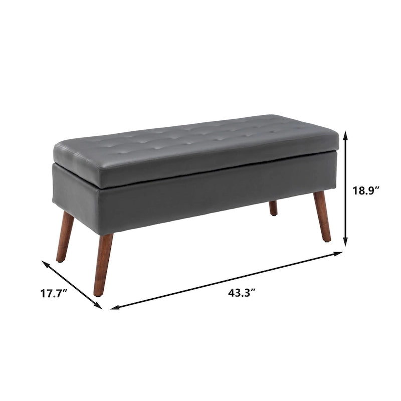 Banc de rangement avec banc de rangement pour chambre à coucher, banc de bout de lit, banc de pied de lit, banc d'entrée, pouf de rangement