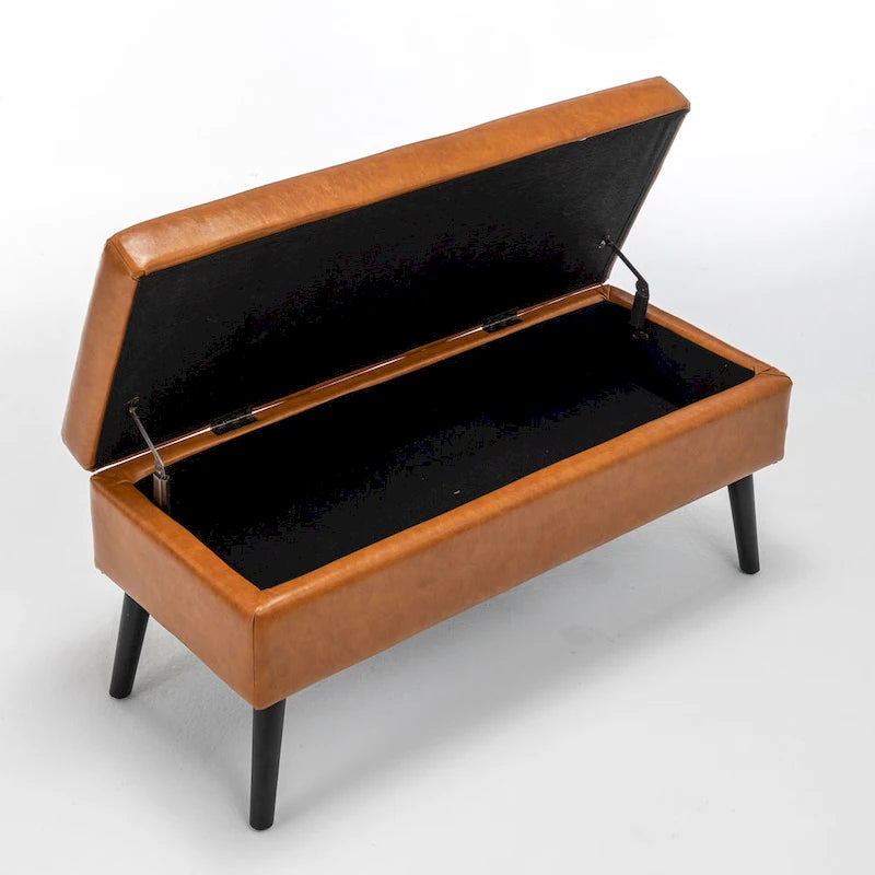 Banc de rangement avec banc de rangement pour chambre à coucher, banc de bout de lit, banc de pied de lit, banc d'entrée, pouf de rangement