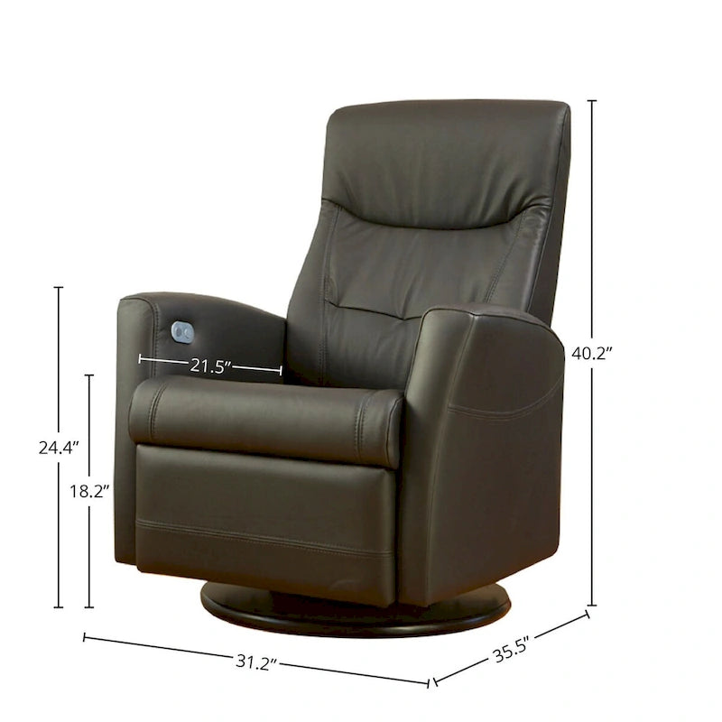 Fauteuil relax pivotant en cuir Oslo