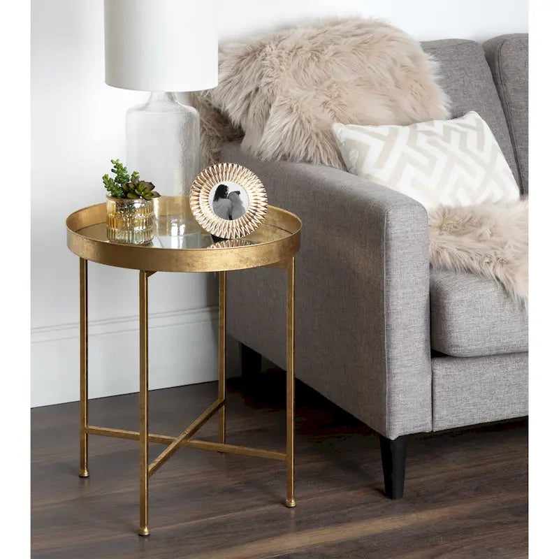  Celia Round Metal Side Table - 18.25x18.25x22